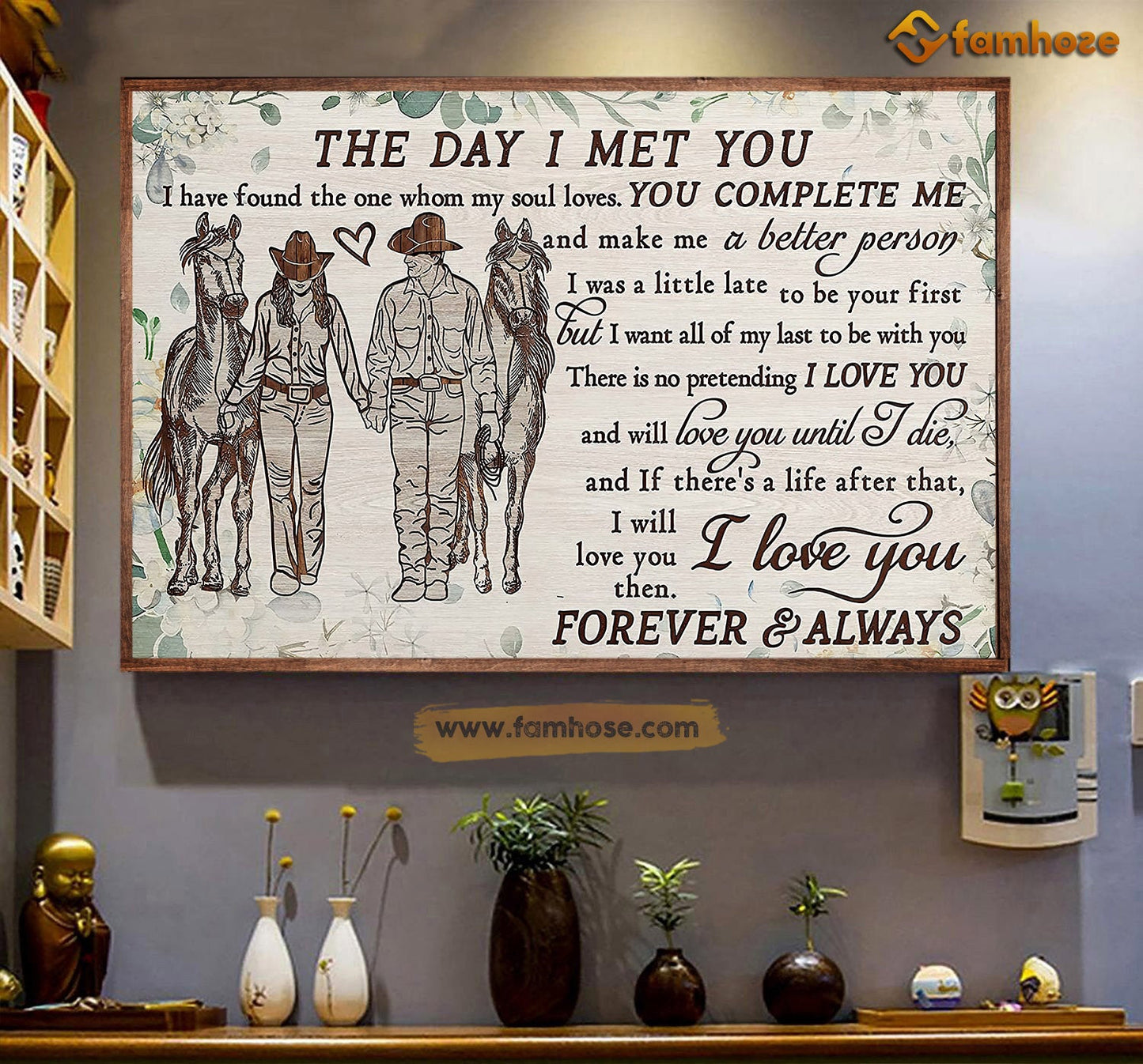 Valentine's Day Cowboy Poster/Canvas, The Day I Met You I Have Found The One Whom My Soul Love, Rodeo Canvas Wall Art, Poster Gift For Rodeo Lovers