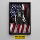 Personalized Soccer Girl Canvas Painting, Stars, Stripes & Soccer Dreams Sports Wall Art Decor, Poster July 4th Gift For Soccer Lovers