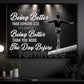 Motivational Gymnastic Girl Canvas Painting, It's About Being Better Than You Were The Day Before Wall Art Decor, Poster Gift For Gymnastics Lovers