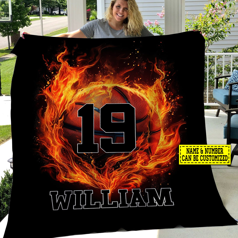 Personalized Basketball Blanket, My Favorite Sport Fleece Blanket - Sherpa Blanket Gift For Basketball Lovers, Basketball Players