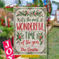 Personalized Christmas Family Garden & House Flag, It’s The Most Wonderful Time Of The Year Yard Flag, Xmas Gift