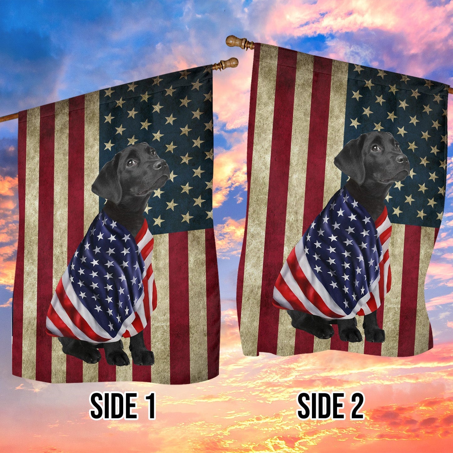 Dog American Flag, Labrador Dog With A USA Flag July 4th Gift For Dog Lovers, Dog Owners