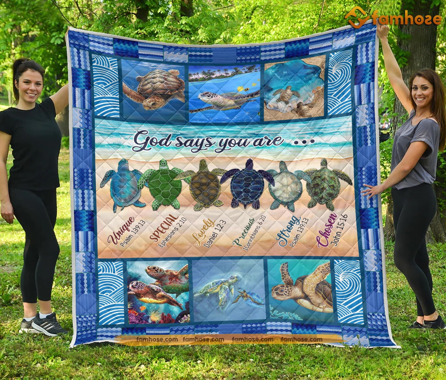 Turtle Blanket, God Says You Are Unique Special Lovely Strong Fleece Blanket - Sherpa Blanket Gift For Turtle Lover, Turtle Owners