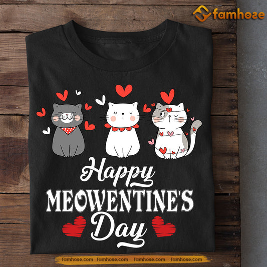 Valentine's Day Cat T-shirt, Happy Meowentine's Day, Valentines Gift For Cat Lovers Cat Owners, Cat Tees