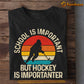 Vintage Hockey T-shirt, School Is Important But Hockey Is Importanter, Gift For Hockey Lovers, Hockey Tees