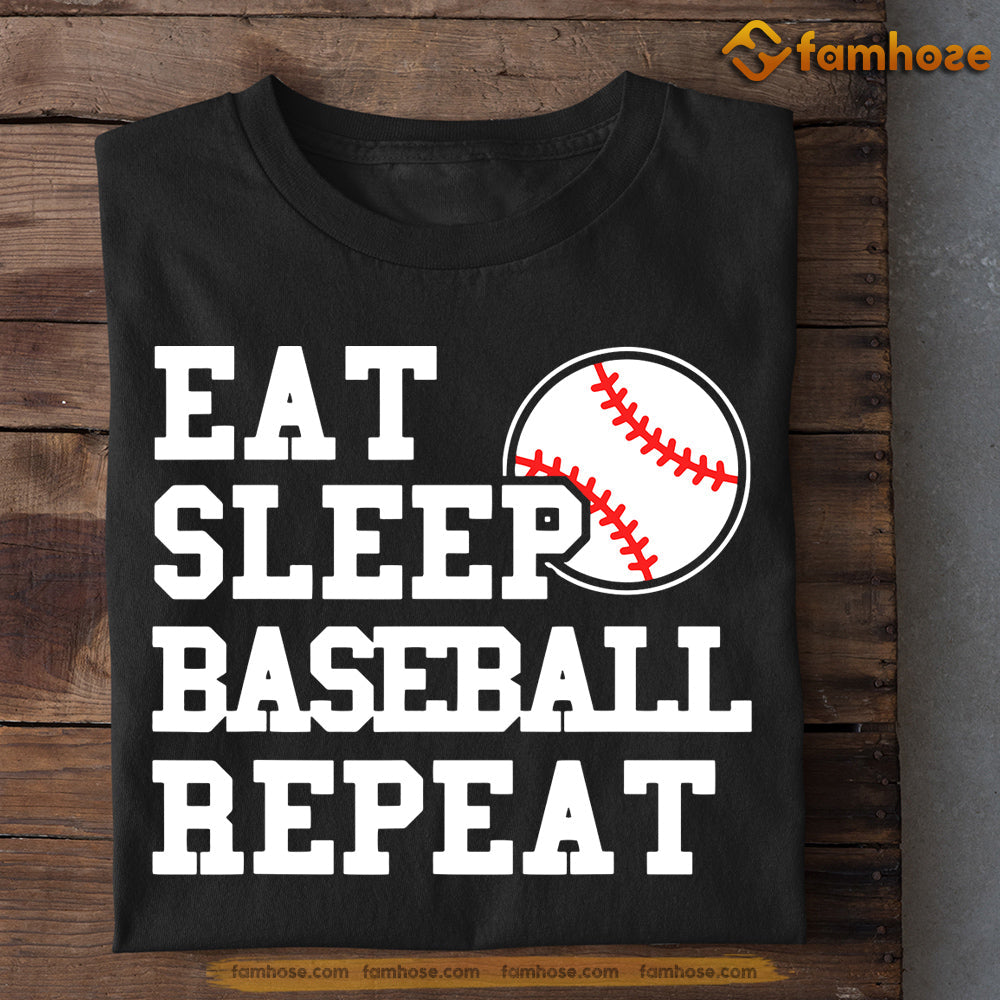 Baseball T-shirt, Eat Sleep Baseball Repeat, Gift For Baseball Lovers, Baseball Tees