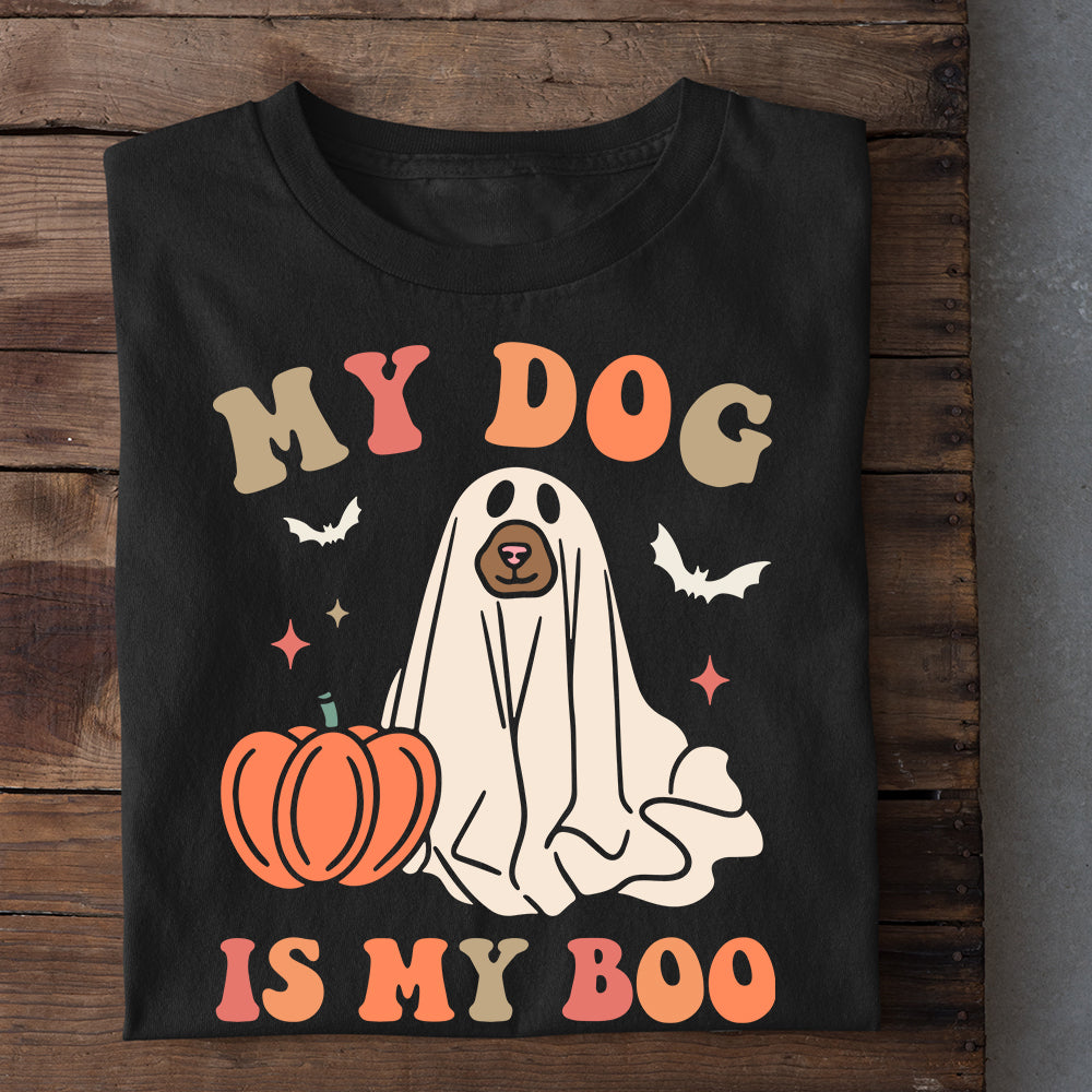 Halloween Dog T-shirt, My Dog is My Boo Pumpkin, Gift For Dog Lovers, Dog Owners, Dog Tees