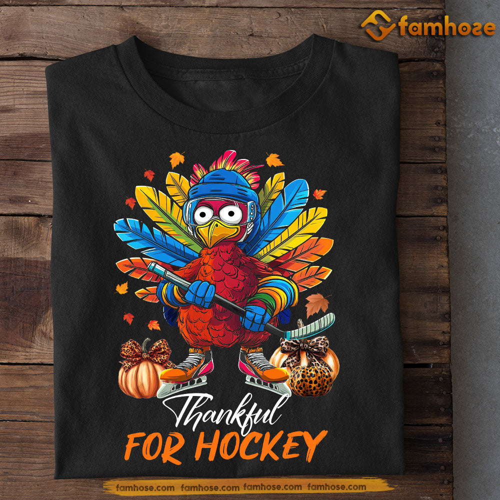 Thanksgiving Hockey T-shirt, Hockey Turkey, Thankful Gift For Hockey Lovers, Hockey Players