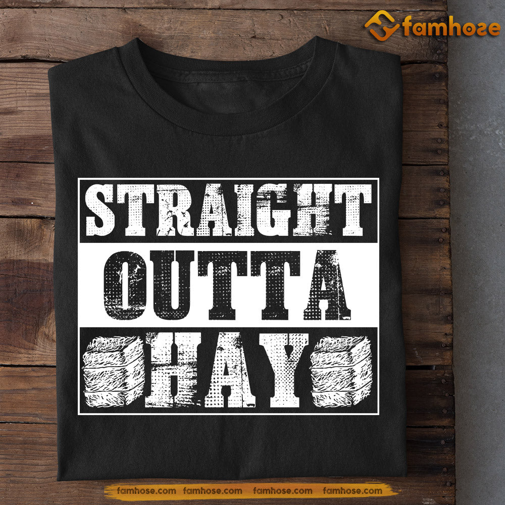 Horse T-shirt, Straight Outta Hay, Back To School Gift For Horse Lovers, Horse Kids, Horse Tees