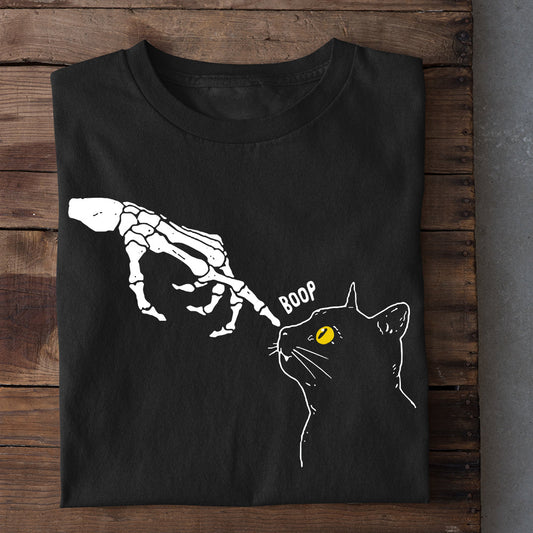 Cute Halloween Cat T-shirt, I Touch Your Nose Boop, Gift For Cat Lovers, Cat Tees, Cat Owners