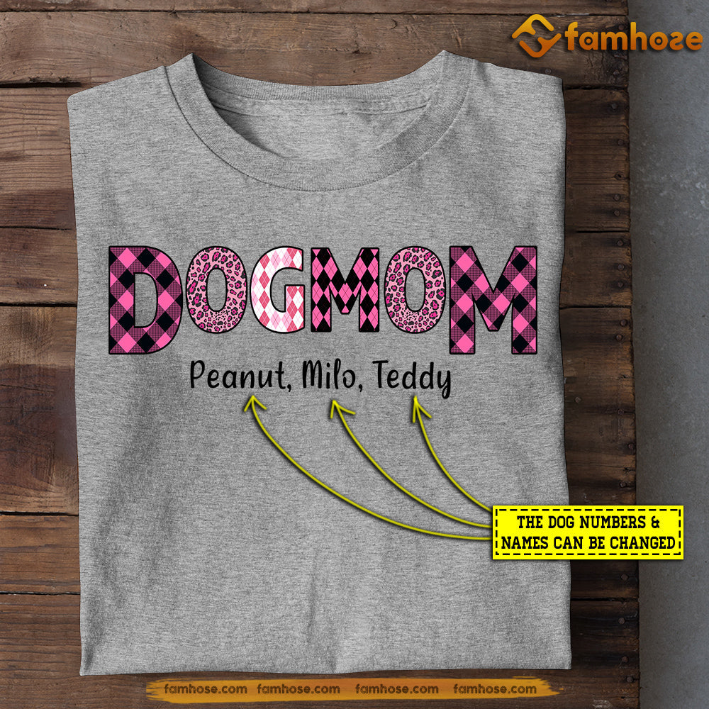 Cute Personalized Dog T-shirt, Dog Mom Pink Leopard, Mother's Day Gift For Dog Lovers, Dog Tees, Dog Owners