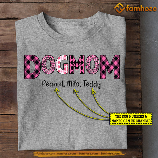 Cute Personalized Dog T-shirt, Dog Mom Pink Leopard, Mother's Day Gift For Dog Lovers, Dog Tees, Dog Owners