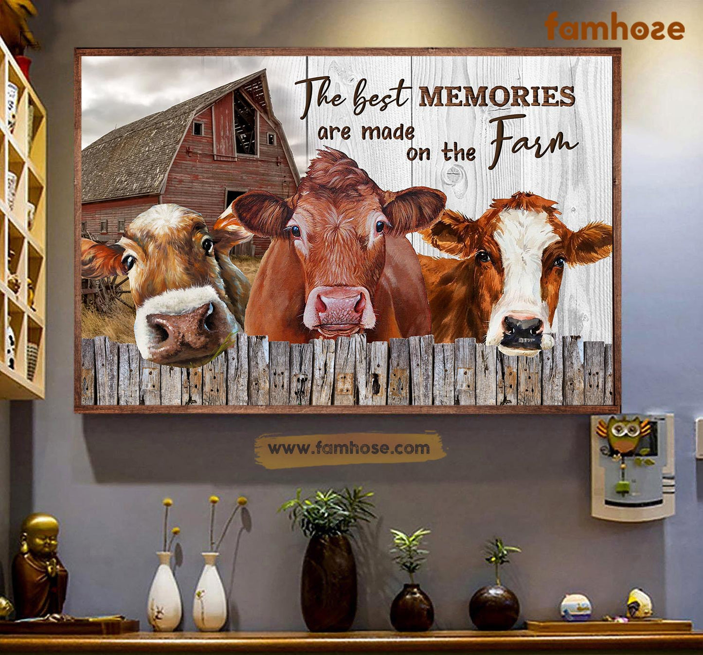 Cow Poster & Canvas, The Best Memories Are Made On The Farm, Cow Canvas Wall Art, Poster Gift For Cow Lovers