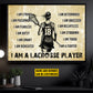 I Am A Lacrosse Player, Personalized Motivational Lacrosse Girl Canvas Painting, Sports Quotes Wall Art Decor, Poster Gift For Lacrosse Lovers, Lacrosse Girls