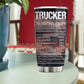 Personalized Trucker Stainless Steel Tumbler, Trucker Nutritions Facts Tumbler Gifts For Truck Drivers