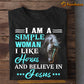 Horse T-shirt, I Am A Simple Woman I Like Horses And Believe In Jesus Gift For Horse Lovers, Horse Riders, Equestrians