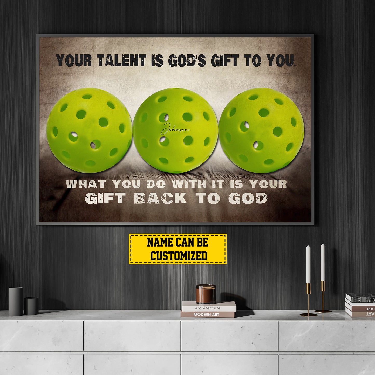 Personalized Pickleball Canvas Painting, Your Talent Is God's Gift To You, Sports Quotes Wall Art Decor, Poster Gift For Pickleball Lovers, Pickleball Players