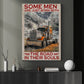 Some Men Are Just Born With, Funny Trucker Canvas Painting, 18 Wheeler Quotes Wall Art Decor, Poster Gift For Truck Drivers