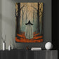 Vintage Ghost In Dark Forest Gothic Halloween Canvas Painting, Wall Art Decor - Dark Ghost Halloween Poster Gift