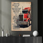 Smile When You're Sad Love What You Had, Motivational Trucker Canvas Painting, 18 Wheeler Quotes Wall Art Decor, Poster Gift For Truck Drivers