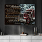 Trucker Canvas Painting, To My Husband I Love You, 18 Wheeler Quotes Wall Art Decor, Poster Gift For Truck Drivers, Gift For Husband From Wife