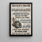 Trucker's Prayer, Motivational Trucker Canvas Painting, 18 Wheeler Quotes Wall Art Decor, Poster Gift For Truck Drivers