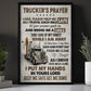 Trucker's Prayer, Motivational Trucker Canvas Painting, 18 Wheeler Quotes Wall Art Decor, Poster Gift For Truck Drivers