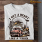 Cowgirl T-shirt, I Got A Heart Like A Truck Gift For Cowgirl Lovers, Horse Riders, Equestrians