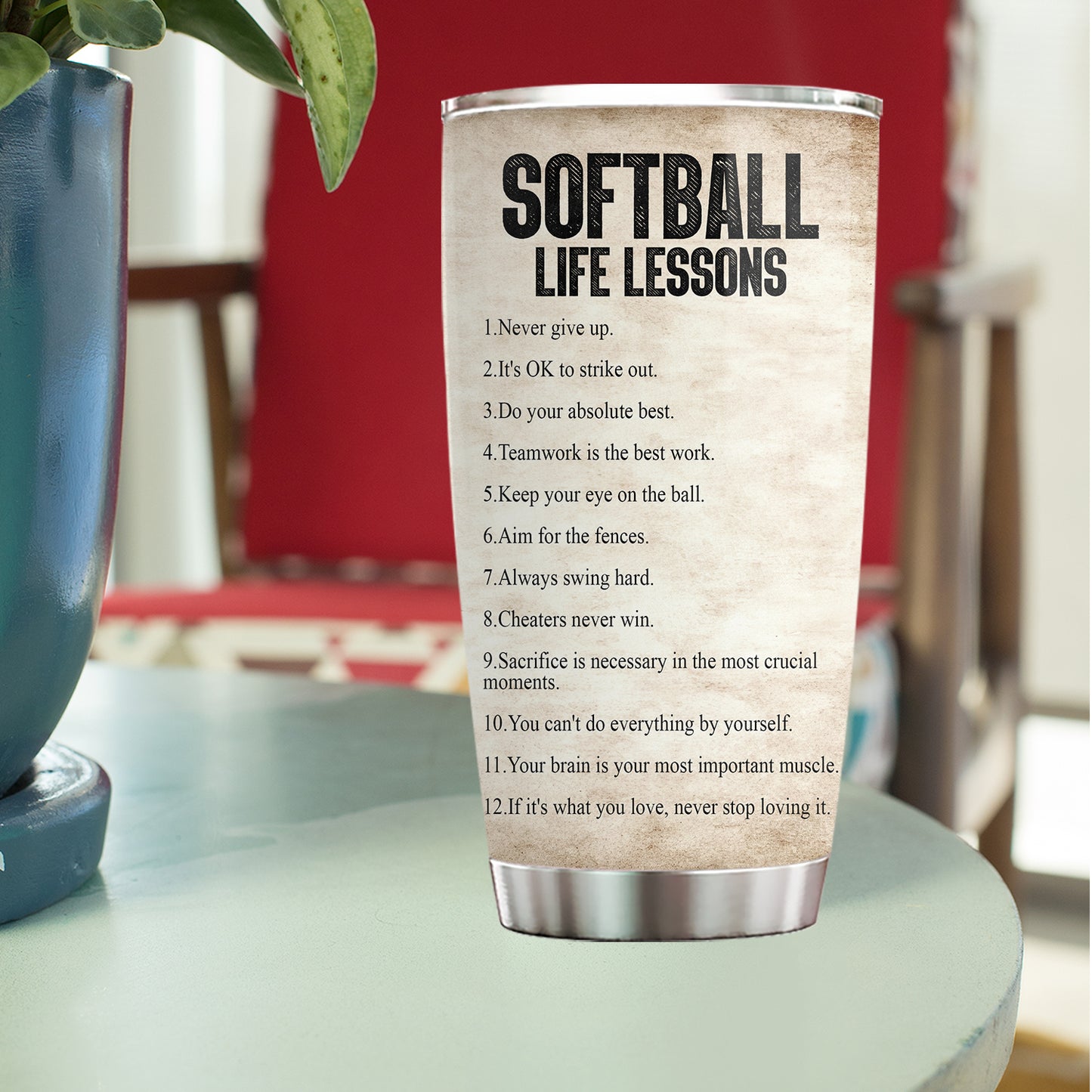 Personalized Softball Girl Tumbler, Softball Life Lessons, Sports Stainless Steel Tumbler, Travel Mug Tumblers Gift For Softball Lovers