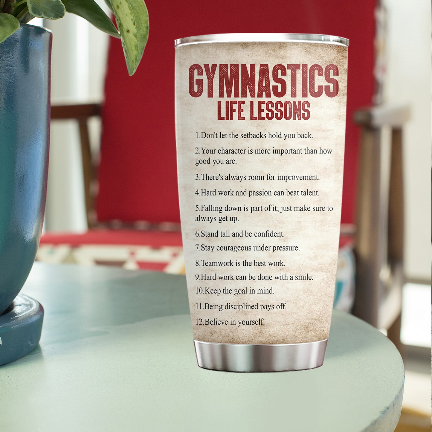 Personalized Gymnastics Girl Tumbler, Gymnastics Life Lessons, Sports Stainless Steel Tumbler, Travel Mug Tumblers Gift For Gymnastics Lovers