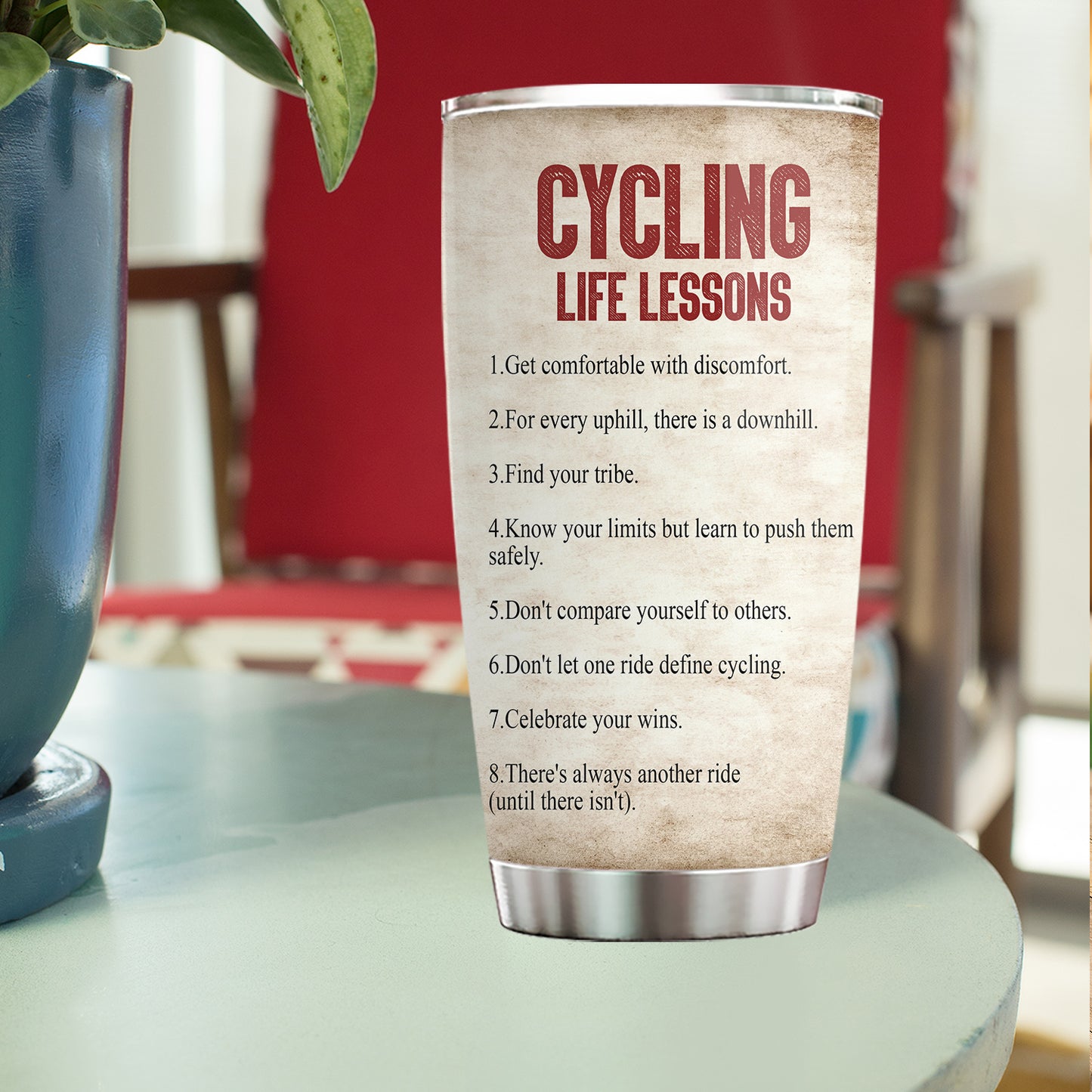 Personalized Cycling Girl Tumbler, Cycling Life Lessons, Sports Stainless Steel Tumbler, Travel Mug Tumblers Gift For Cycling Lovers