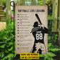 Personalized Softball Life Lessons Garden Flag, Sports Outdoor Decor, Yard Decor Gift For Softball Lovers, Softball Girls