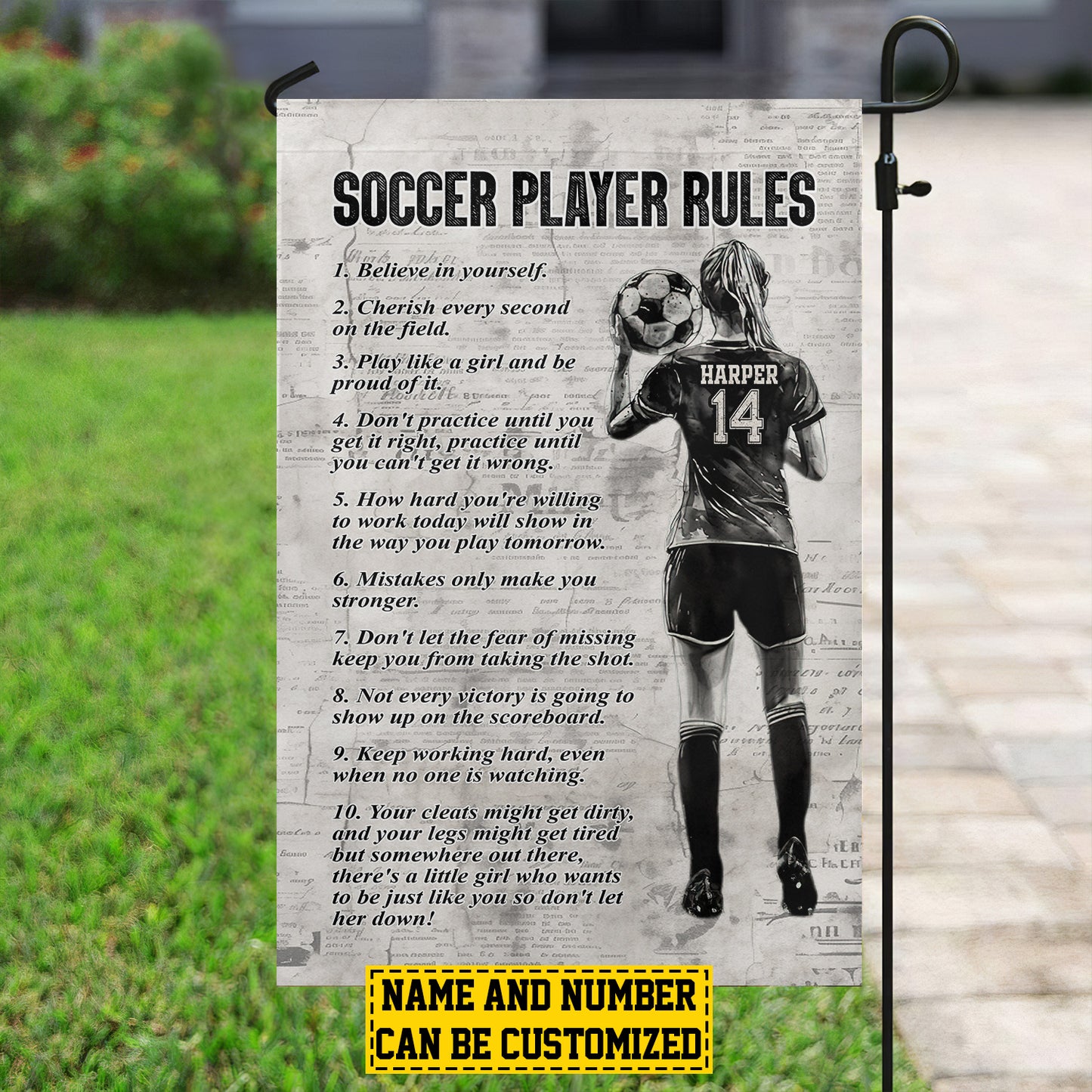 Personalized Soccer Life Lessons Garden Flag, Sports Outdoor Decor, Yard Decor Gift For Soccer Lovers, Soccer Girls