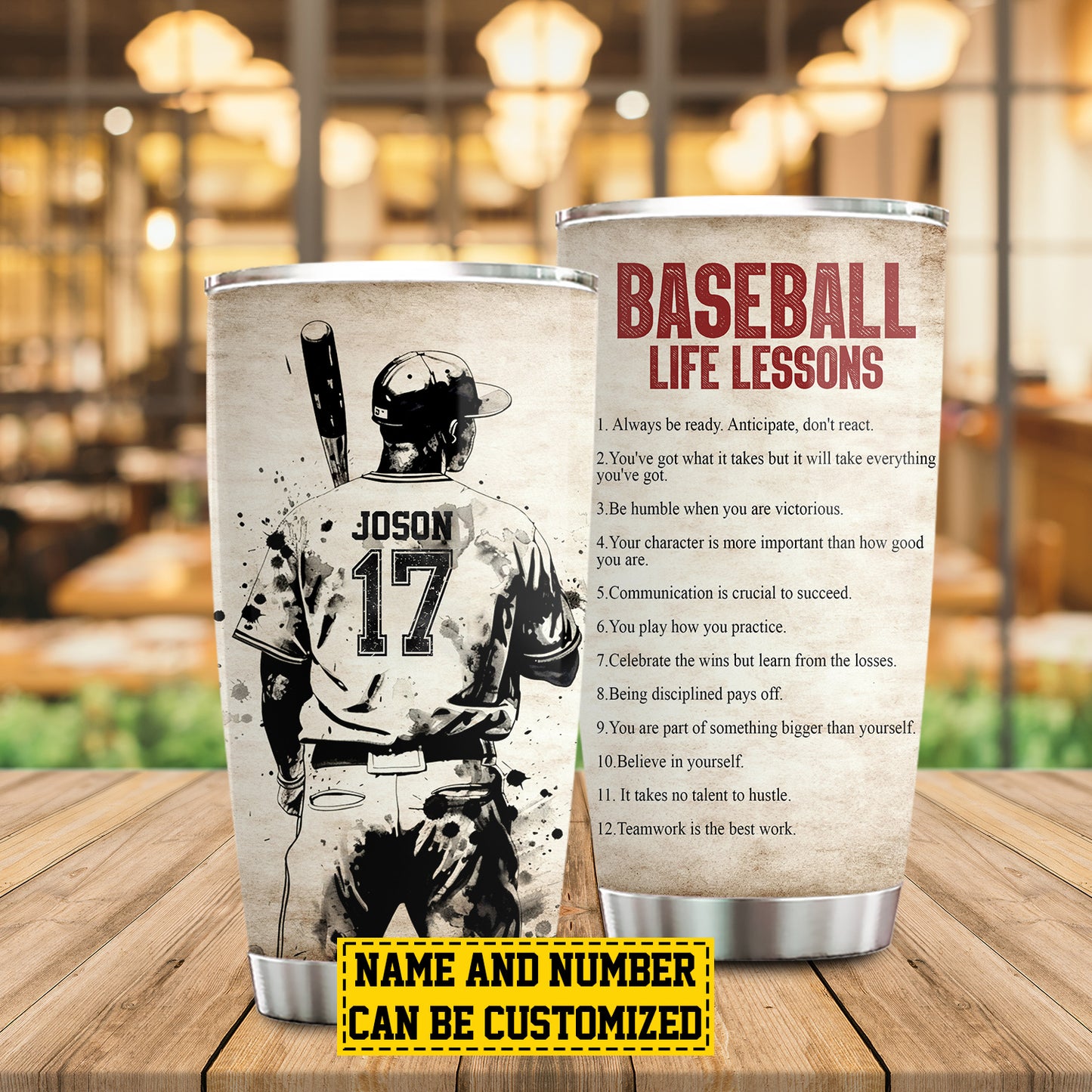 Personalized Baseball Boy Tumbler, Baseball Life Lessons, Sports Stainless Steel Tumbler, Travel Mug Tumblers Gift For Baseball Lovers