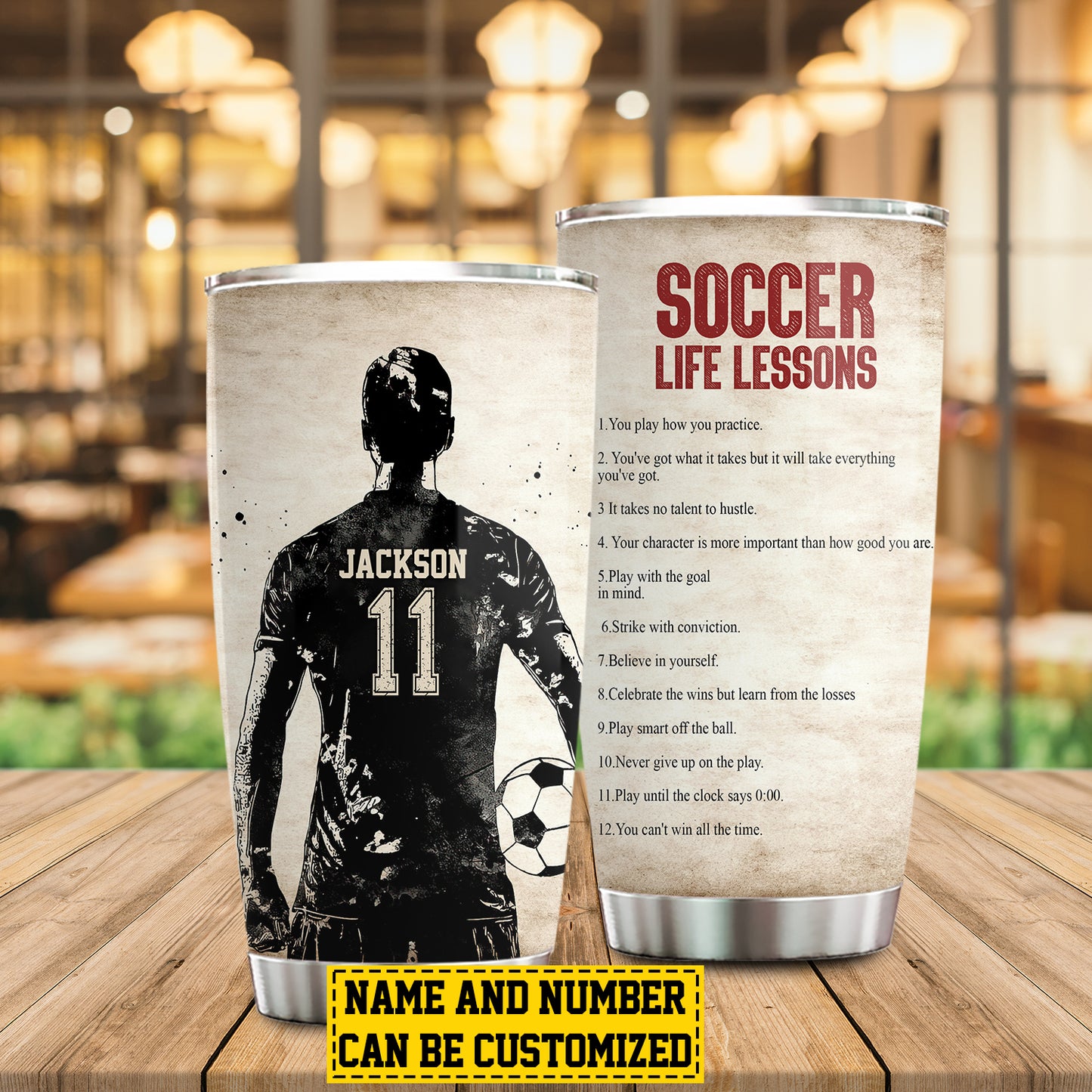 Personalized Soccer Boy Tumbler, Soccer Life Lessons, Sports Stainless Steel Tumbler, Travel Mug Tumblers Gift For Soccer Lovers