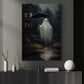 The Ghost Hold Umbrella In Rain Vintage Halloween Canvas Painting, Wall Art Decor - Dark Surreal Ghost Halloween Poster Gift