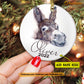 Christmas Donkey Ornament, Cute Donkey Alone Gift For Donkey Lovers, Personalized Custom Circle Ceramic Ornament