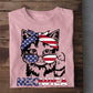 July 4th Cute Cat T-shirt, Meowica With Hair Band & Glasses, Independence Day Gift For Cat Lovers, Cat Owners, Cat Tees
