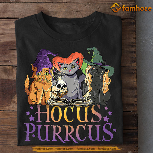 Halloween Cat T-shirt, Hocus Purrcus, Spooky Season Gift For Cat Lovers, Cat Owners Tee