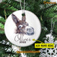 Christmas Donkey Ornament, Cute Donkey Alone Gift For Donkey Lovers, Personalized Custom Circle Ceramic Ornament