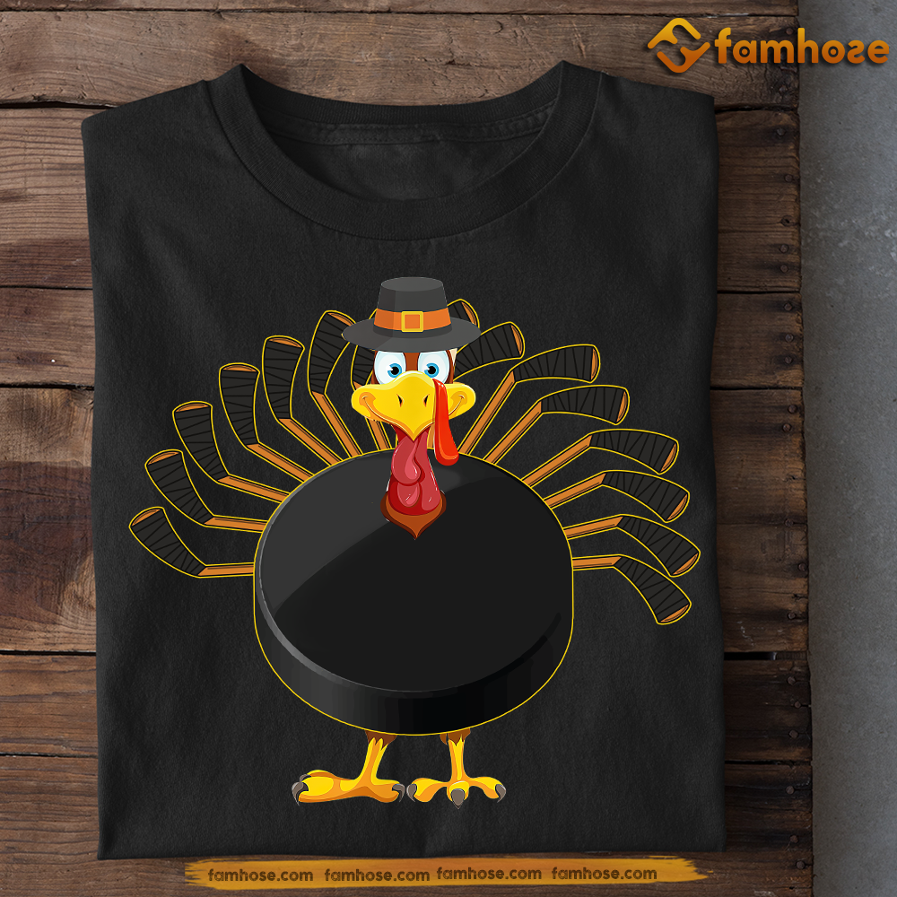 Thanksgiving Hockey T-shirt, Turkey, Thankful Gift For Hockey Lovers, Hockey Players