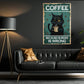 Funny Cat Canvas Painting, Coffee Because Murder Is Wrong, Interesting Wall Art Decor, Poster Gift For Cat Lovers