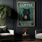 Funny Cat Canvas Painting, Coffee Because Murder Is Wrong, Interesting Wall Art Decor, Poster Gift For Cat Lovers