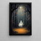 The Ghost Playing On The Swing Canvas Painting, Wall Art Decor - Dark Ghost Halloween Poster Gift