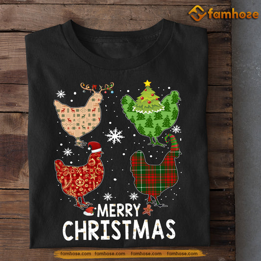 Baby Chicken Christmas T-shirt, Merry Christmas, Gift For Chicken Lovers, Chicken Tees, Farmers Tees