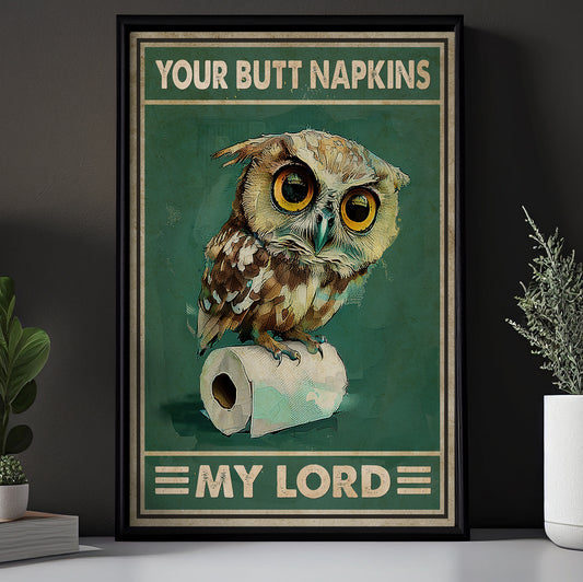 Funny Owl Canvas Painting, Your Butt Napkins, Owl Wall Art Decor, Poster Gift For Owl Lovers