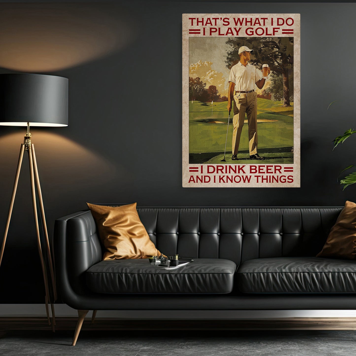 Funny Golf Canvas Painting, That's What I Do, Funny Quotes Wall Art Decor, Poster Gift For Beer Lovers, Golf Players