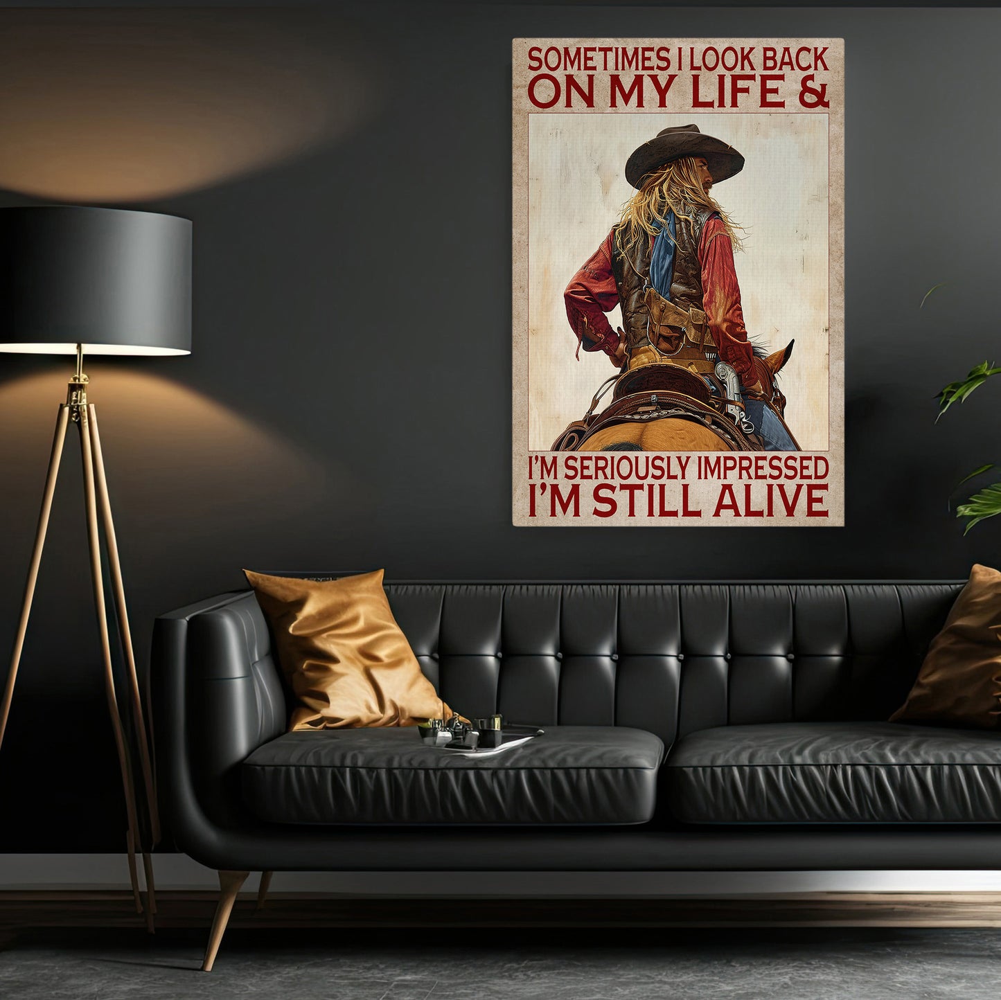 Funny Cowgirl Canvas Painting, I'm Still Alive, Cowgirl Quotes Wall Art Decor, Poster Gift For Cowgirl Lovers