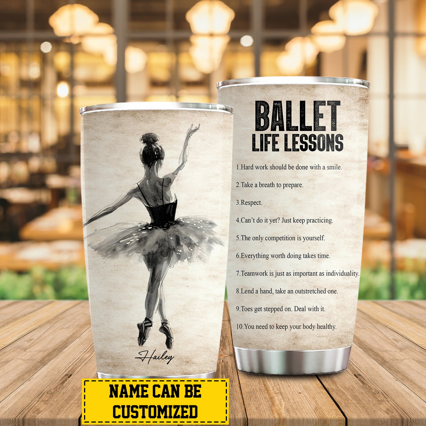 Personalized Ballet Tumbler, Ballet Life Lessons, Sports Stainless Steel Tumbler, Travel Mug Tumblers Gift For Ballet Lovers, Ballet Girls