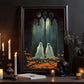 Baby Ghost In Dark Forest Halloween Canvas Painting, Wall Art Decor - Dark Gothic Ghost Halloween Poster Gift